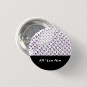 Leuk paars stippenontwerp ronde button 3,2 cm (Voorkant /achterkant)