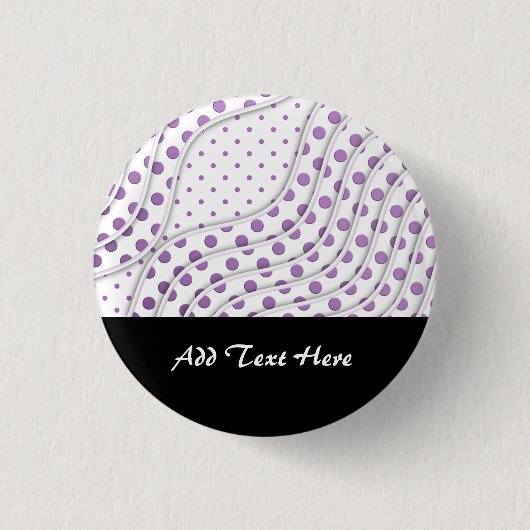 Leuk paars stippenontwerp ronde button 3,2 cm (Voorkant)
