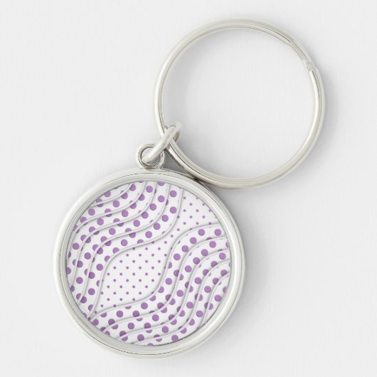 Leuk Paars Stippenontwerp Sleutelhanger (Voorkant)