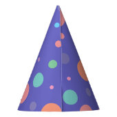 Leuk Paarse Party Pet met Kleurrijke Polka Dots Feesthoedjes (Achterkant)