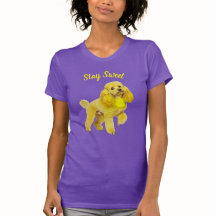 Leuk Paarse Poodle Kunst Blijf Lief T-Shirt