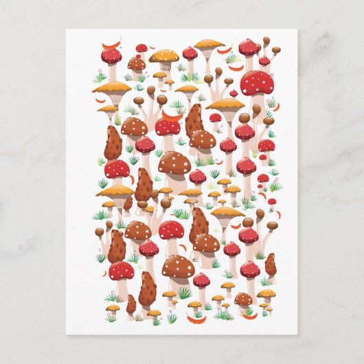 Leuk Paddenstoelen Patroon Briefkaart (Voorkant)