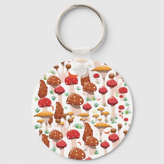 Leuk Paddenstoelen Patroon Sleutelhanger (Voorkant)