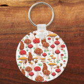 Leuk Paddenstoelen Patroon Sleutelhanger (Voorkant)