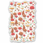 Leuk Paddenstoelen Patroon Sticker (Voorkant)