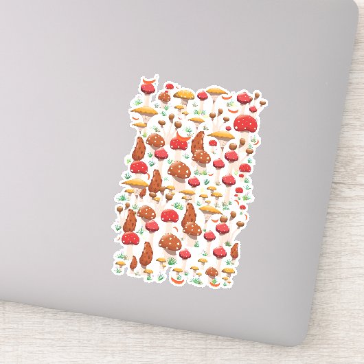 Leuk Paddenstoelen Patroon Sticker (Detail)