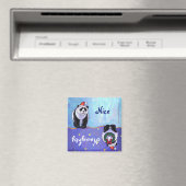 Leuk Panda Beer in Santa Hat Ondeugend / Nice Magn Magneet (Insitu (Vaatwasser))