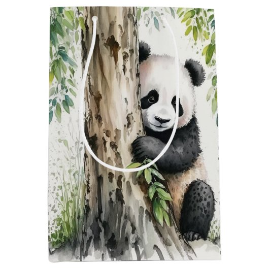 Leuk Panda Beer van Bamboo Tree Medium Cadeauzakje (Voorkant)