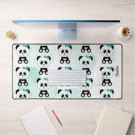 Leuk Panda Patroon (Mint Groen) Bureaumat