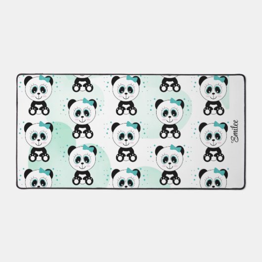 Leuk Panda Patroon (Mint Groen) Bureaumat (Voorkant)