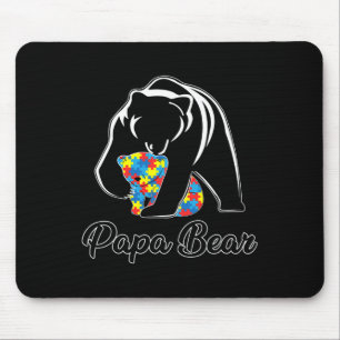 Leuk Papa Beer Autisme Bewustzijn Autisme Matching Muismat
