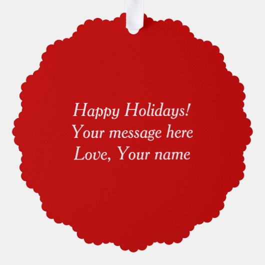 Leuk papier Kerst ornament kaart met envelop (Achterkant)