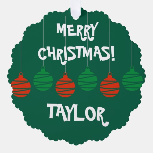 Leuk papier Kerst ornament kaart met envelop (Voorkant)