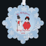 Leuk papier Ornament Kaart van Snowman familie<br><div class="desc">Leuk papier Ornament Kaart van Snowman familie. Sneeuwman en vrouw tekening door Claudine Boerner met een aantal sneeuwpopaccenten uitgebracht onder CC0 licentie.</div>