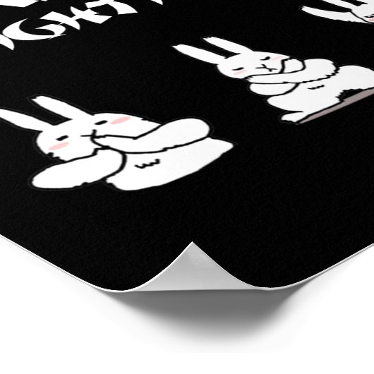 Leuk Pasen Elk konijn was Kung Fu vechtkarate Poster (Hoek)