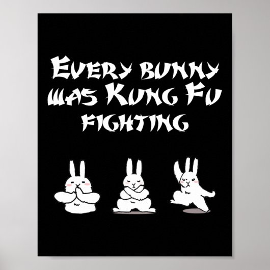 Leuk Pasen Elk konijn was Kung Fu vechtkarate Poster (Voorkant)