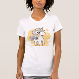 Leuk pastel eenhoorn geel T-shirt
