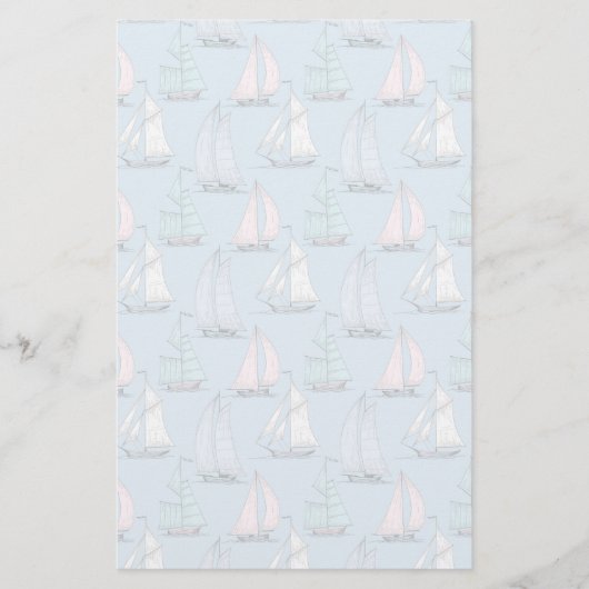 Leuk Patroon 1 van de Zeilboot Briefpapier (Voorkant)