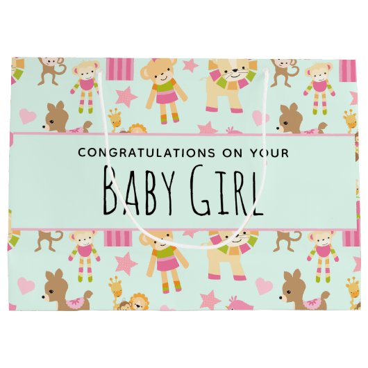 Leuk Patroon met Gelukkig Dieren & Speelgoed Baby  Groot Cadeauzakje (Achterkant)