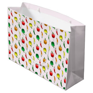 Leuk patroon met pepers en lange zoete pepers groot cadeauzakje