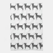 Leuk patroon van een boxerhond in zwart en wit theedoek (Verticaal)