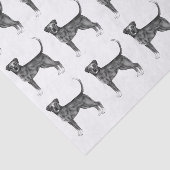 Leuk patroon van een boxerhond in zwart en wit tissuepapier (Detail)