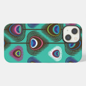 leuk patroon van pauwenveren iPhone hoesje (Achterkant horizontaal)
