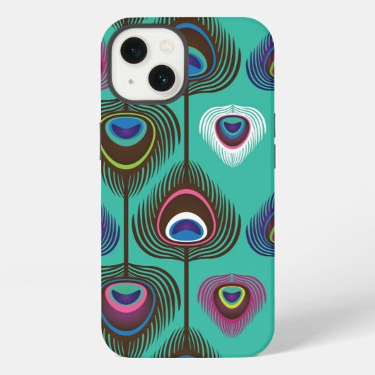 leuk patroon van pauwenveren iPhone hoesje (Achterkant)