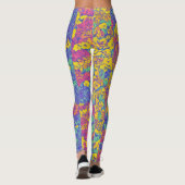 Leuk patroontje Floral LuLaRoe Roze Geel Paarse Leggings (Achterkant)