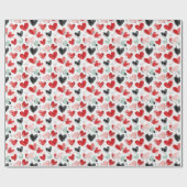 Leuk patroontje met beschilderde hartjes waterverf cadeaupapier (Vlak)