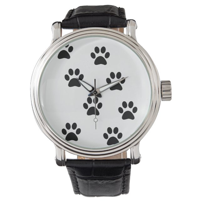 Leuk Paw Pattern Polshorloge Horloge (Voorkant)