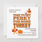 Leuk PERKY VOOR TURKIJE Thanksgiving Diner Kaart (Voorkant)