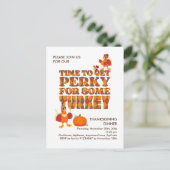 Leuk PERKY VOOR TURKIJE Thanksgiving Diner Uitnodiging Briefkaart (Staand voorkant)