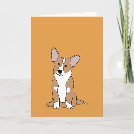 Leuk Personaliseerbare Wenskaart Corgi - Kaart (Voorkant)