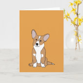 Leuk Personaliseerbare Wenskaart Corgi - Kaart (Gele Bloem)