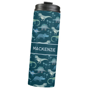 Leuk persoonlijk dinosauruspatroon thermosbeker