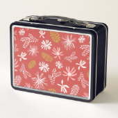 Leuk Persoonlijk Metalen Lunchbox beige & roze blo (Achterkant)