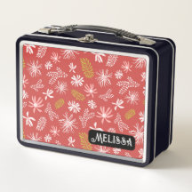 Leuk Persoonlijk Metalen Lunchbox rood & zwart blo
