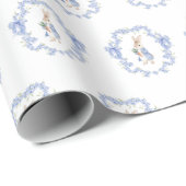 Leuk Peter Konijn Blauw Baby shower Cadeaupapier (Rol Hoek)