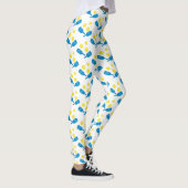 Leuk pickleball blauw geel patroon leggings (Rechts)