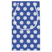 Leuk pickleball patroon blauw wit sport ballen klein cadeauzakje (Achterkant)