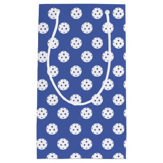 Leuk pickleball patroon blauw wit sport ballen klein cadeauzakje (Voorkant)