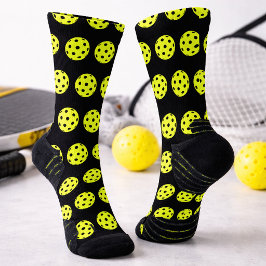Leuk Pickleball Patroon Geel Nieuwigheid Sokken