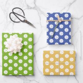 Leuk Pickleball Pattern Blauw Groen Sinaasappel Inpakpapier Vel