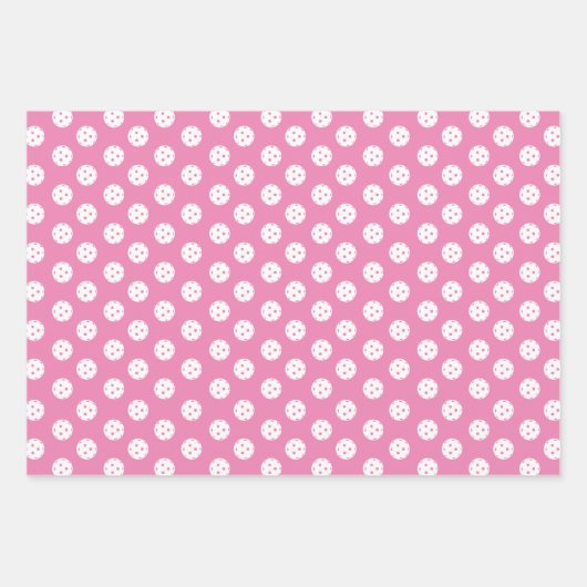 Leuk Pickleball Pattern Roze Groen Sinaasappel Inpakpapier Vel (Voorkant 2)