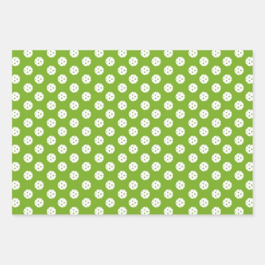 Leuk Pickleball Pattern Roze Groen Sinaasappel Inpakpapier Vel (Voorkant)