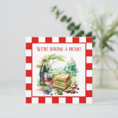 leuk picknick-feest kaart (Staand voorkant)