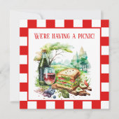 leuk picknick-feest kaart (Voorkant)