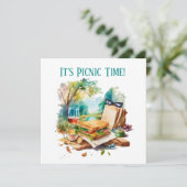 leuk picknick-feest kaart (Staand voorkant)