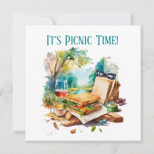 leuk picknick-feest kaart (Voorkant)